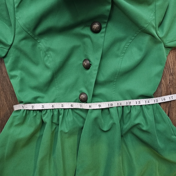 NWT She Reigns Womens Rain Coat Sz S Green Water Repellant Hi Low USA - Picture 11 of 16